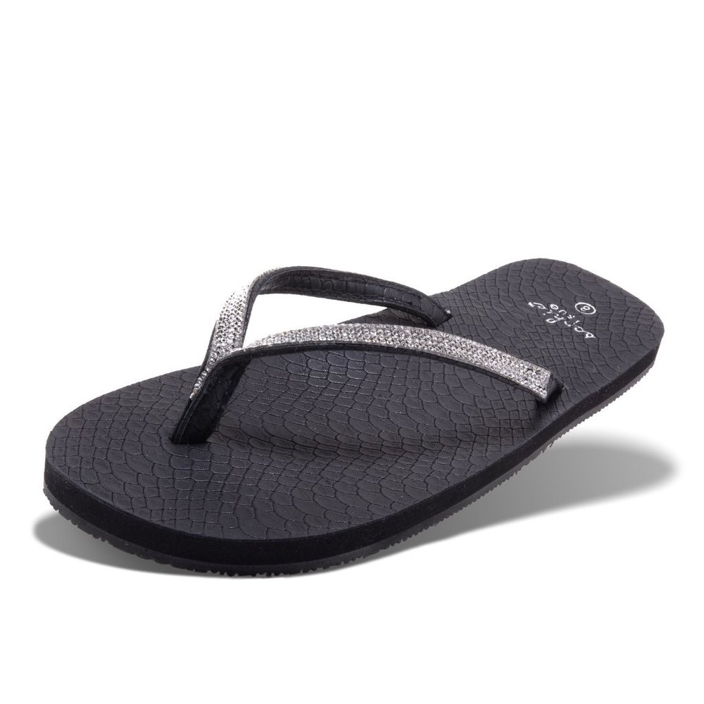 Amanda Blu Vanna Black Bling Flip Flops Sandals
